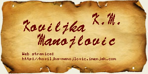 Koviljka Manojlović vizit kartica